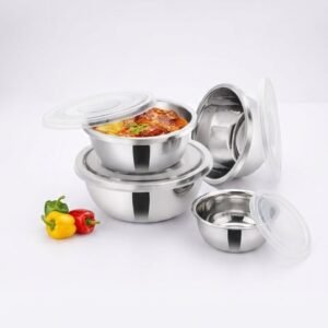 3-Stainless Steel Mixing & Storage Bowls Set with Airtight Lids