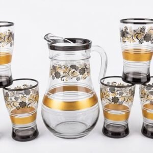 Royal Glass Jug Set (1 Jug + 6 Glasses)