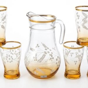 Royal Glass Jug Set (1 Jug + 6 Glasses)