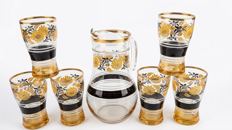Royal Glass Jug Set (1 Jug + 6 Glasses)